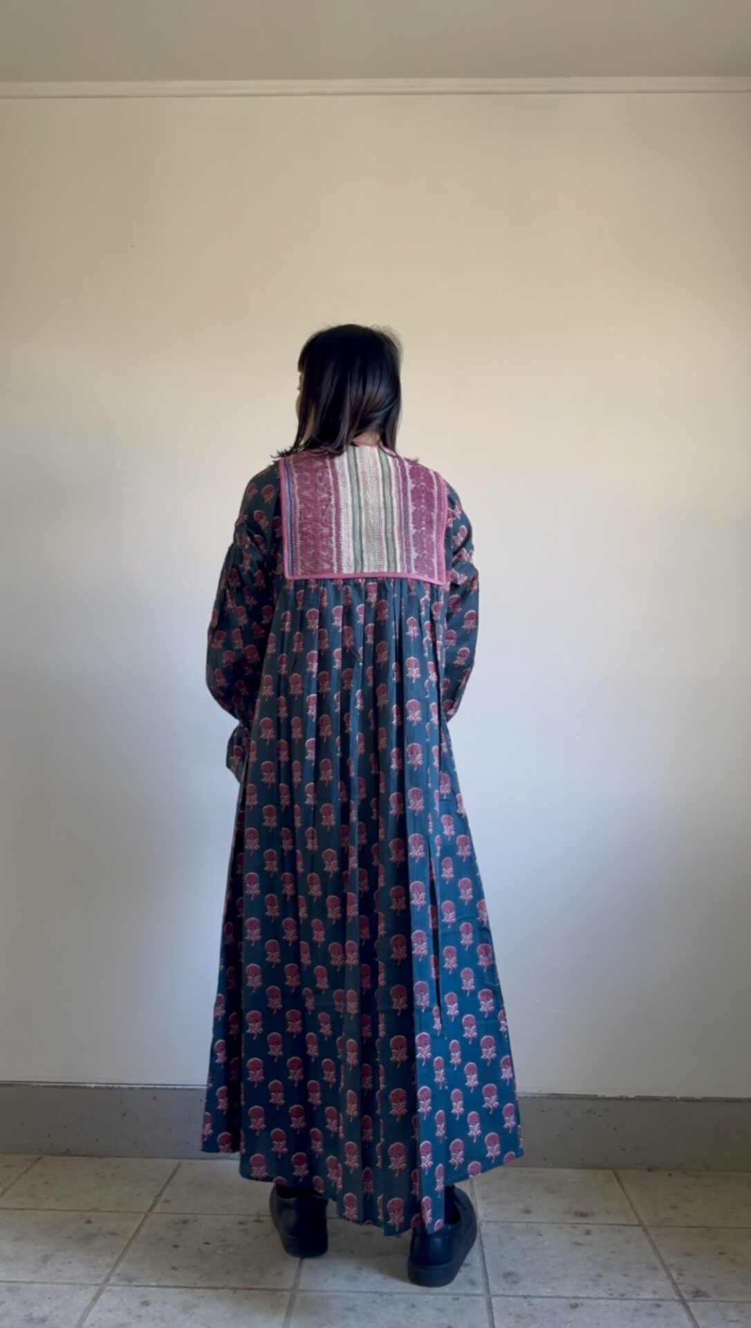 green pink Kantha dress #2601007 - 画像 (5)
