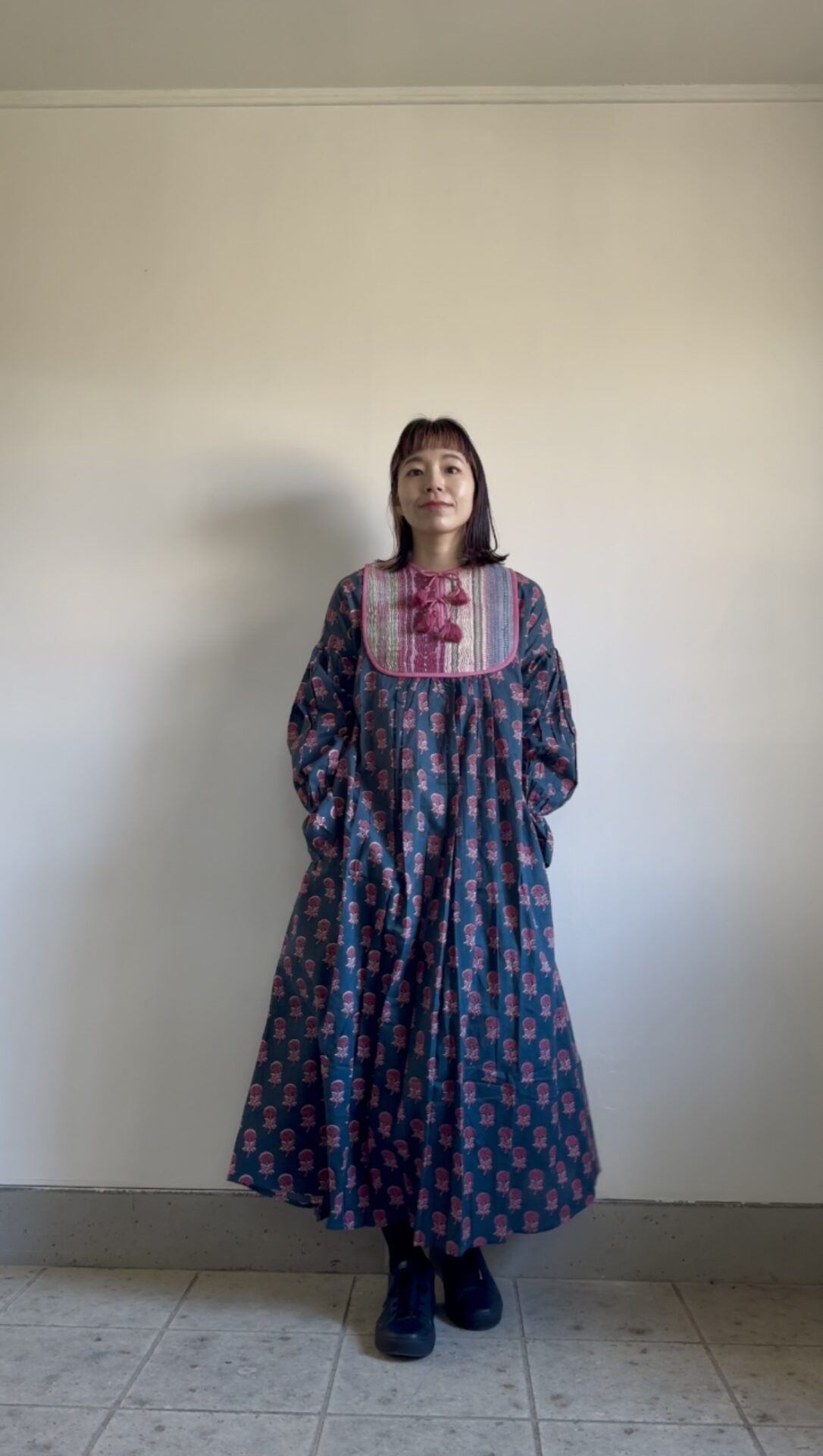 green pink Kantha dress #2601007 - 画像 (6)