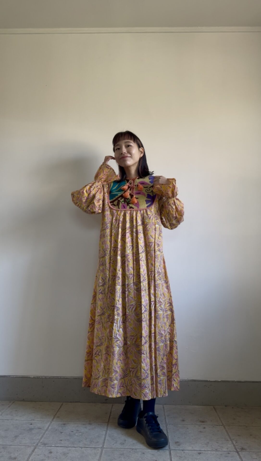 suzani yellow kantha dress #2601004 - 画像 (9)