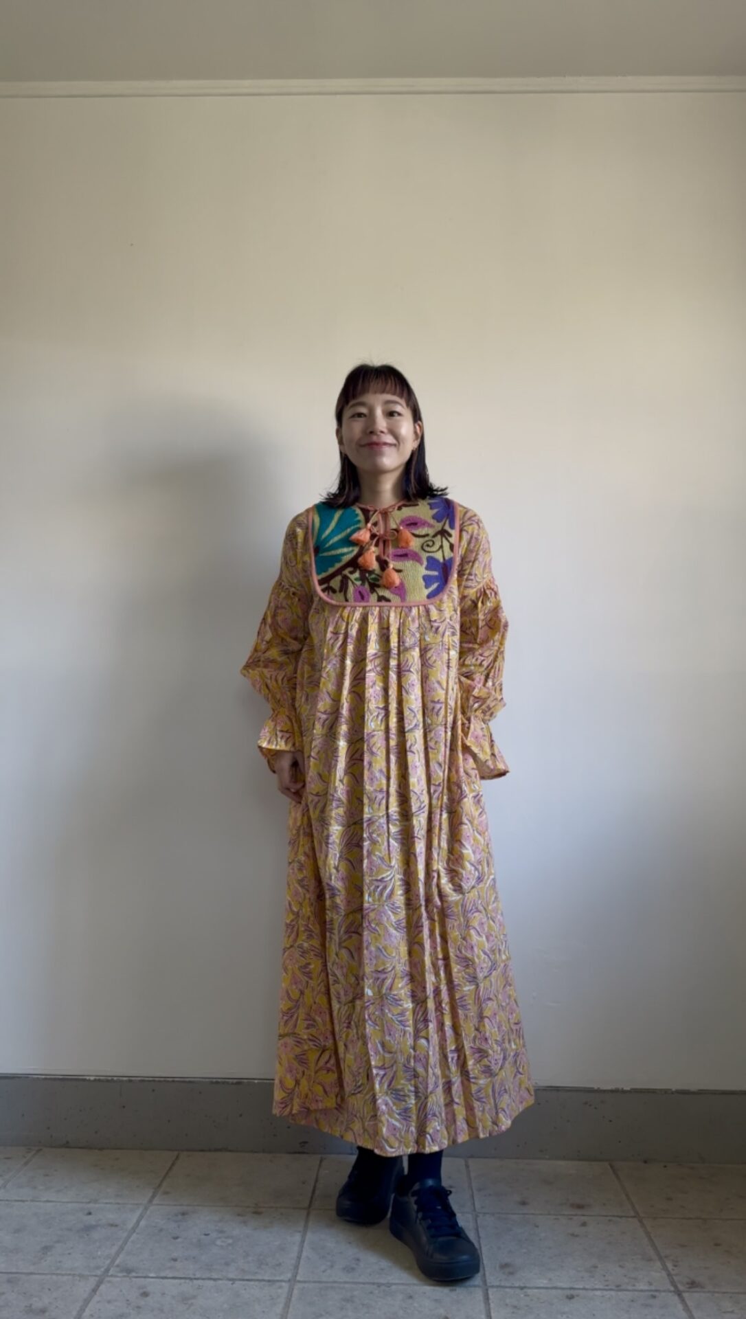 suzani yellow kantha dress #2601004 - 画像 (10)