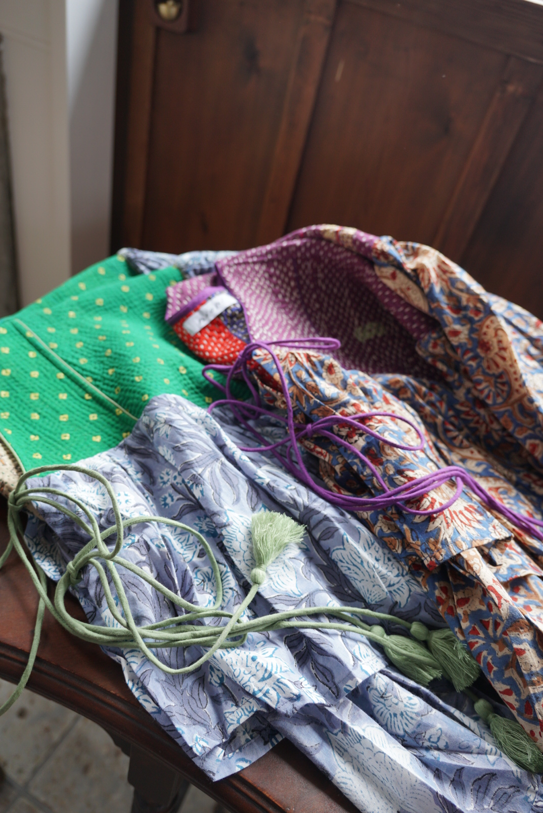 gray green wataame kantha blouse - 画像 (25)