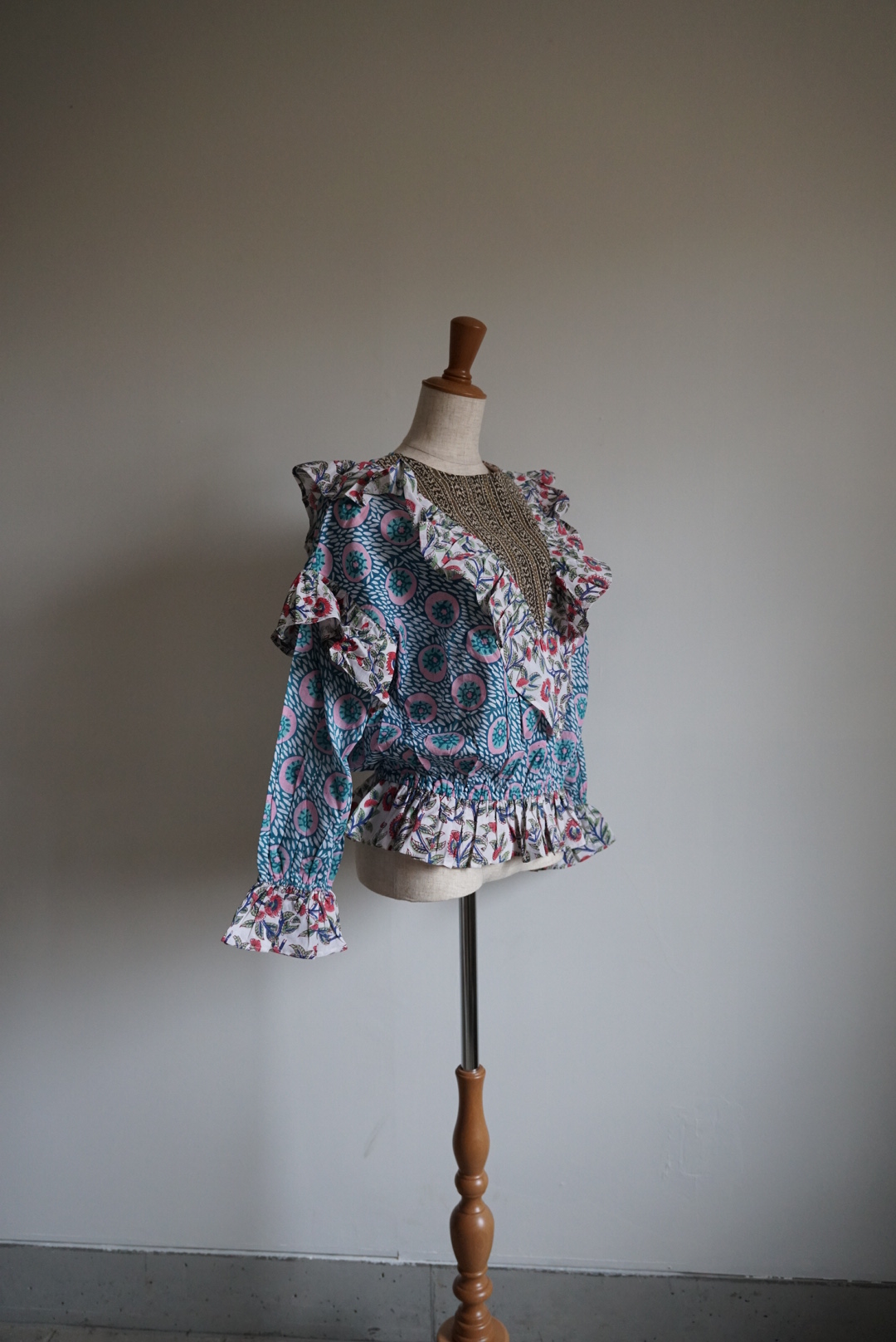 mint×white kantha blouse - 画像 (11)