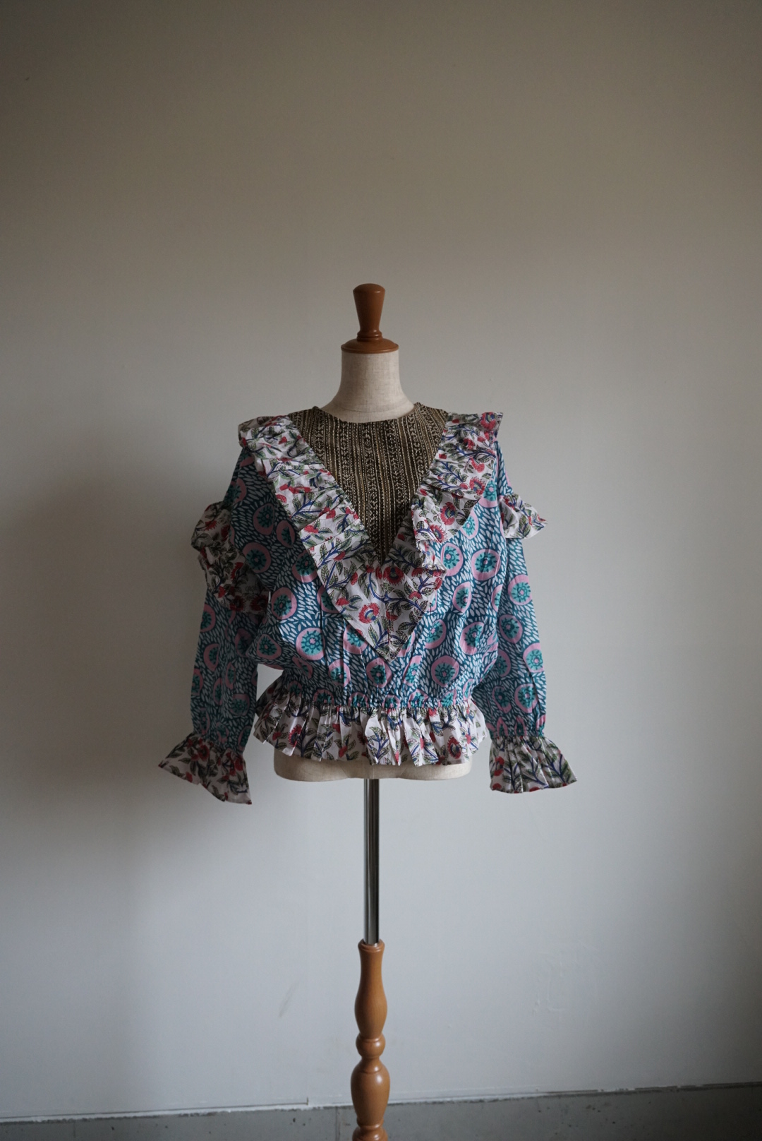 mint×white kantha blouse - 画像 (10)