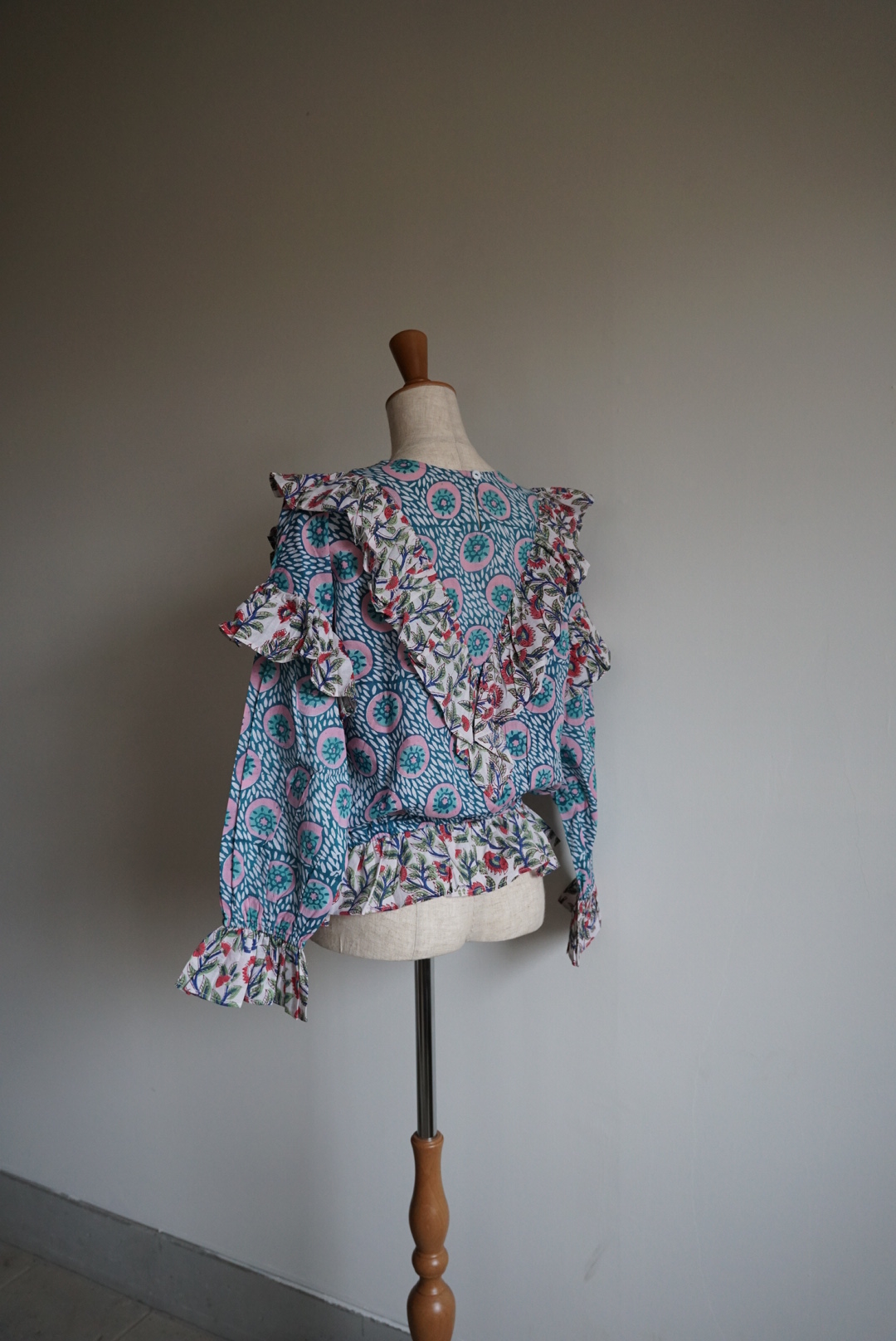 mint×white kantha blouse - 画像 (13)