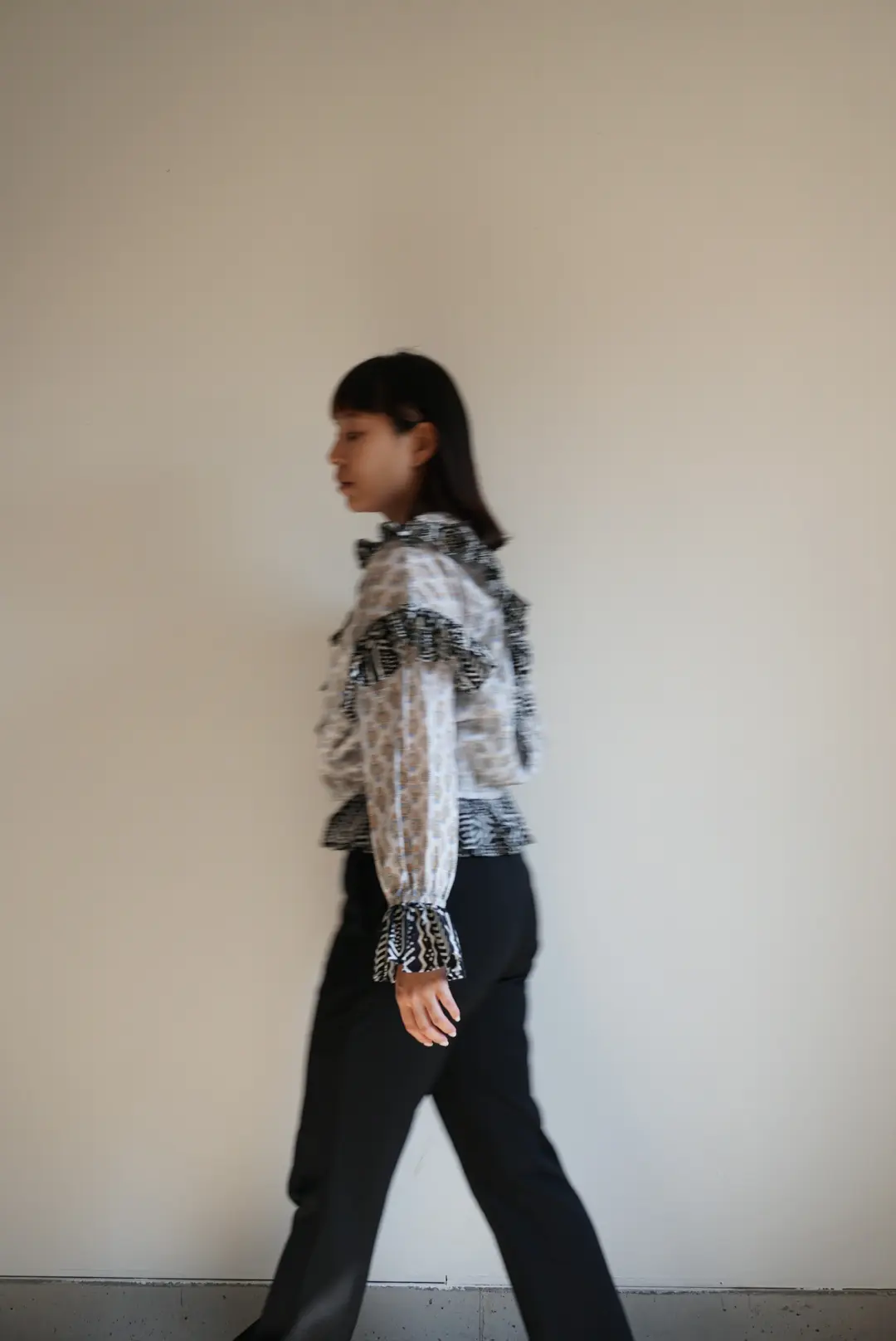 white×black kantha blouse | nioki with AMKUPi