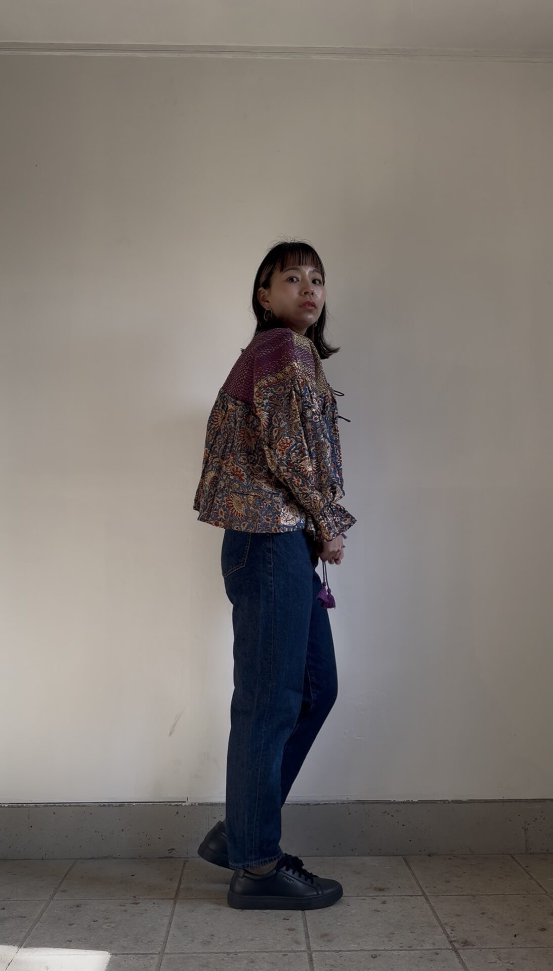 navy purple wataame kantha blouse - 画像 (11)