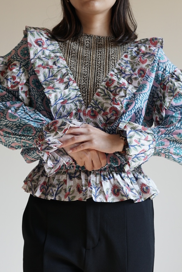 mint×white kantha blouse - 画像 (8)