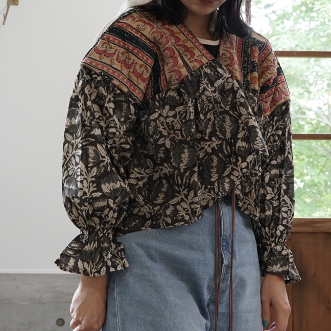 black wataame kantha blouse