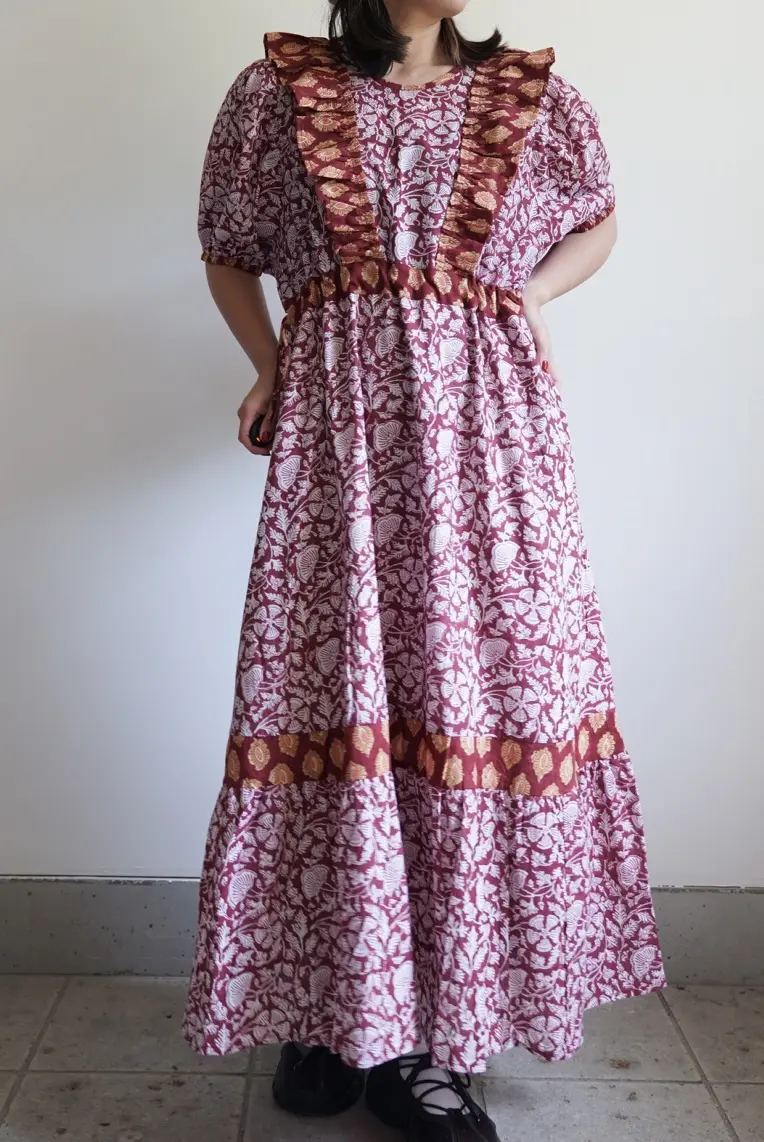 nioki navy cinema puff dress シマネパフドレス red cinema puff dress | nioki with AMKUPi