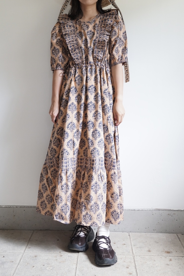 blue beige cinema puff dress - 画像 (2)