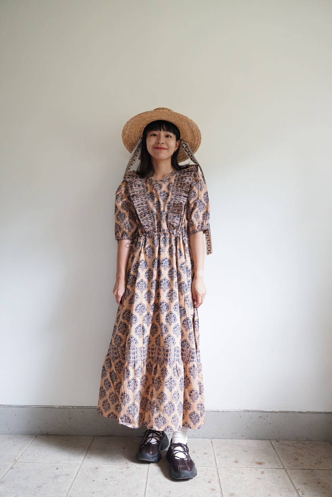 blue beige cinema puff dress - 画像 (4)