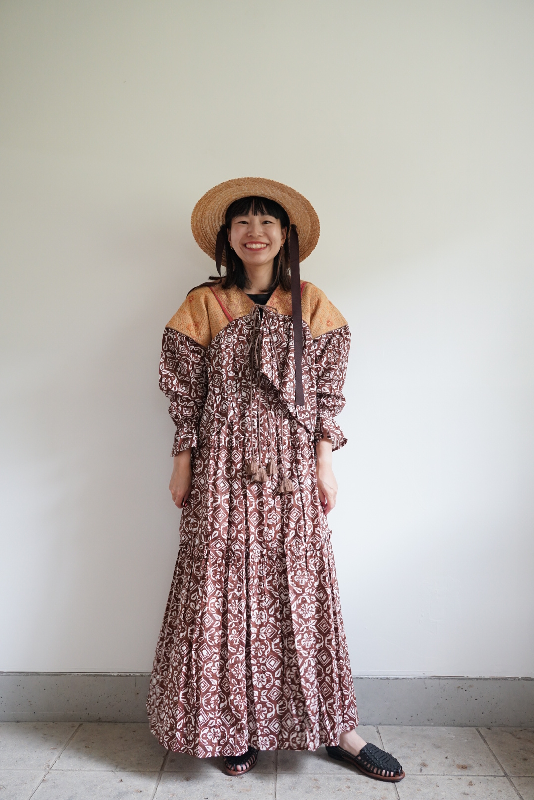 brown wataame kantha blouse - 画像 (2)